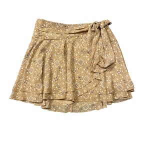 Aerie Tan Patterned Women's Wrap Skirt
